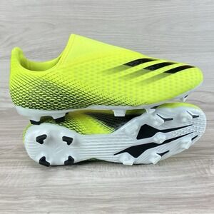 Adidas X Ghosted.3 LL FG Neon/Black Laceless Soccer Cleats - FW6969 - Men's 11